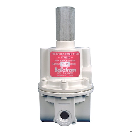 Bellofram Precision Controls Pressure Regulator, Relieving, T70 Series, 0-10 PSIG, 1/2in Port 960-163-000